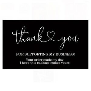 (23) Set of 25 Thank You Cards for Small Businesses, Black